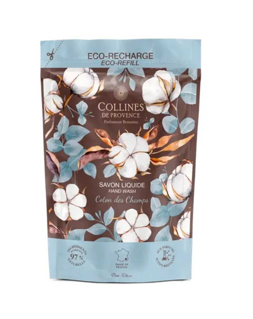 Eco recharge savon liquide 470ml coton des champs Collines de Provence