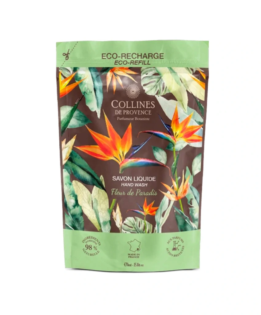 Eco recharche savon liquide 470ml fleur de paradis Collines de Provence