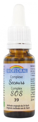 Biofloral Fleurs de Bach Complexe Secours n°39 Bio 20 ml