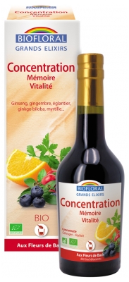 Biofloral Grands Elixirs Concentration Mémoire Vitalité Bio 375 ml