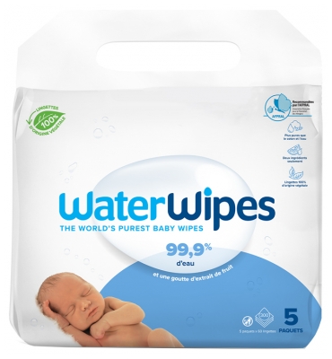 Waterwipes Lot de 5 x 60 Lingettes