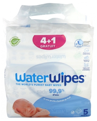 Waterwipes Lot de 4 x 60 Lingettes + 60 Lingettes Offertes
