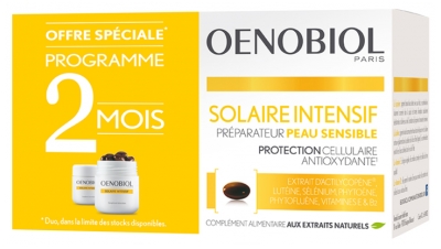 Oenobiol Solaire Intensif Préparateur Peau Sensible Lot de 2 x 30 Capsules