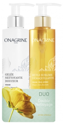 Onagrine Huile Sublime Démaquillante 200 ml + Gelée Nettoyante Douceur 200 ml
