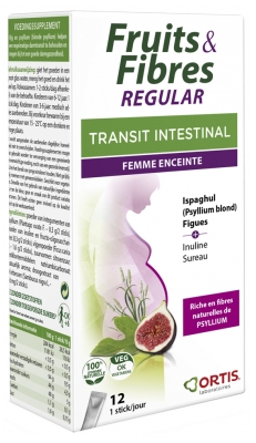 Ortis Fruits & Fibres Regular Transit Intestinal Femme Enceinte 12 Sticks