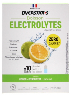 Overstims Boisson Électrolytes Citron - Citron Vert 10 Sachets