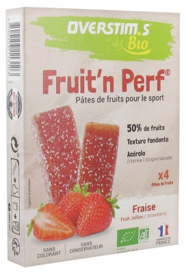 Overstims Fruit'n Perf Pâtes de Fruits Bio 4 Barres