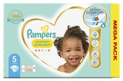 Pampers Premium Protection Mega Pack 76 Couches Taille 5 (11-16 kg)