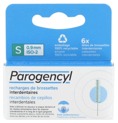 Parogencyl Recharges de 6 Têtes de Brossettes Interdentaires