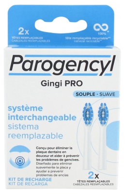 Parogencyl Gingi Pro Système Interchangeable Souple 2 Têtes Remplaçables