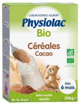 Physiolac Bio Céréales Cacao Dès 6 Mois 200 g
