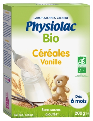 Physiolac Bio Céréales Vanille Dès 6 Mois 200 g