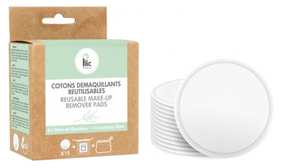 Plic Beauty Cotons Démaquillants Réutilisables 15 Cotons + Trousse de Rangement + Filet de Lavage Offerts