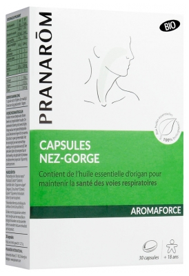 Pranarôm Aromaforce Capsules Nez-Gorge Bio 30 Capsules