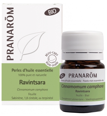 Pranarôm Perles d'Huile Essentielle Ravintsara (Cinamommum camphora) Bio 60 Perles