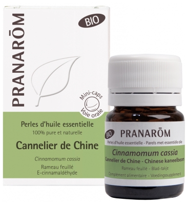 Pranarôm Perles d'Huile Essentielle Cannelier de Chine (Cinamommum cassia) Bio 60 Perles