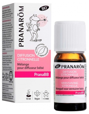 Pranarôm PranaBB Diffusion Citronnelle Mélange pour Diffuseur Bébé Bio 10 ml