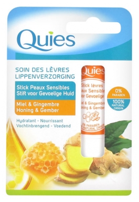Quies Soin des Lèvres Stick Peaux Sensibles Miel & Gingembre 4,5 g