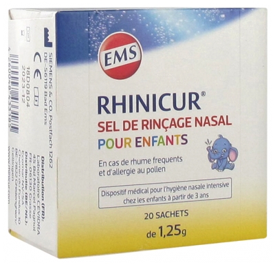 Rhinicur Sel de Rinçage Nasal pour Enfants 20 sachets