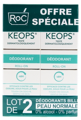 RoC Keops Déodorant à Bille Lot de 2 x 30 ml