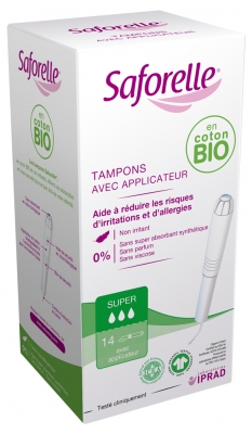 Saforelle Coton Protect 14 Tampons Super avec Applicateur