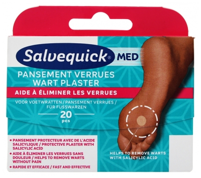Salvequick Med Pansement Verrues 20 Pansements
