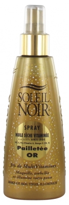 Soleil Noir Spray Huile Sèche Vitaminée Pailletée Or 150 ml
