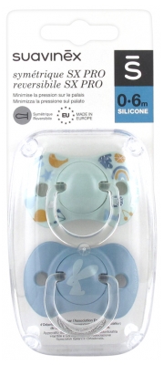 Suavinex 2 Sucettes avec Tétine Symétrique SX Pro 0 à 6 Mois