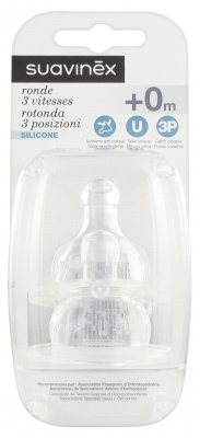 Suavinex 2 Tétines Rondes 3 Vitesses 0 Mois et +