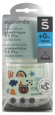 Suavinex Biberon avec Tétine Symétrique SX Pro Débit Lent 150 ml 0 Mois et +