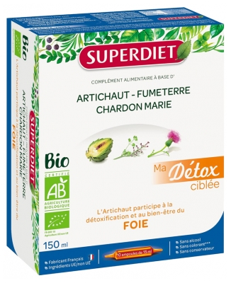 Superdiet Ma Détox Ciblée Foie Bio 10 Ampoules
