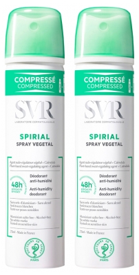 SVR Spirial Spray Végétal Déodorant Anti-Humidité 48H Lot de 2 x 75 ml