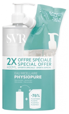 SVR Physiopure Eau Micellaire 400 ml + Éco-Recharge 400 ml
