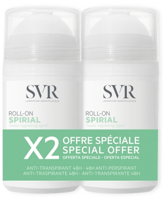 SVR Spirial Déodorant Anti-Transpirant 48H Roll-On Lot de 2 x 50 ml