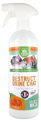 Vétobiol Lotion Destruct' Urine Chat Bio 750 ml