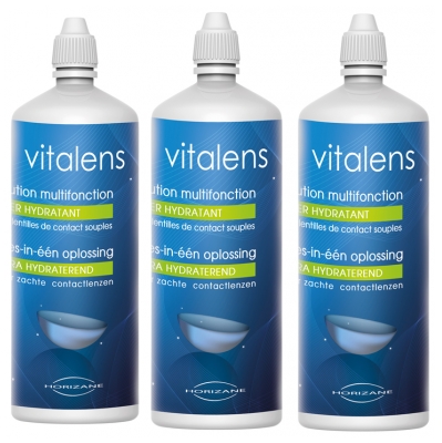 Vitalens Solution Multifonction pour Lentilles de Contact Souples Lot de 3 x 360 ml