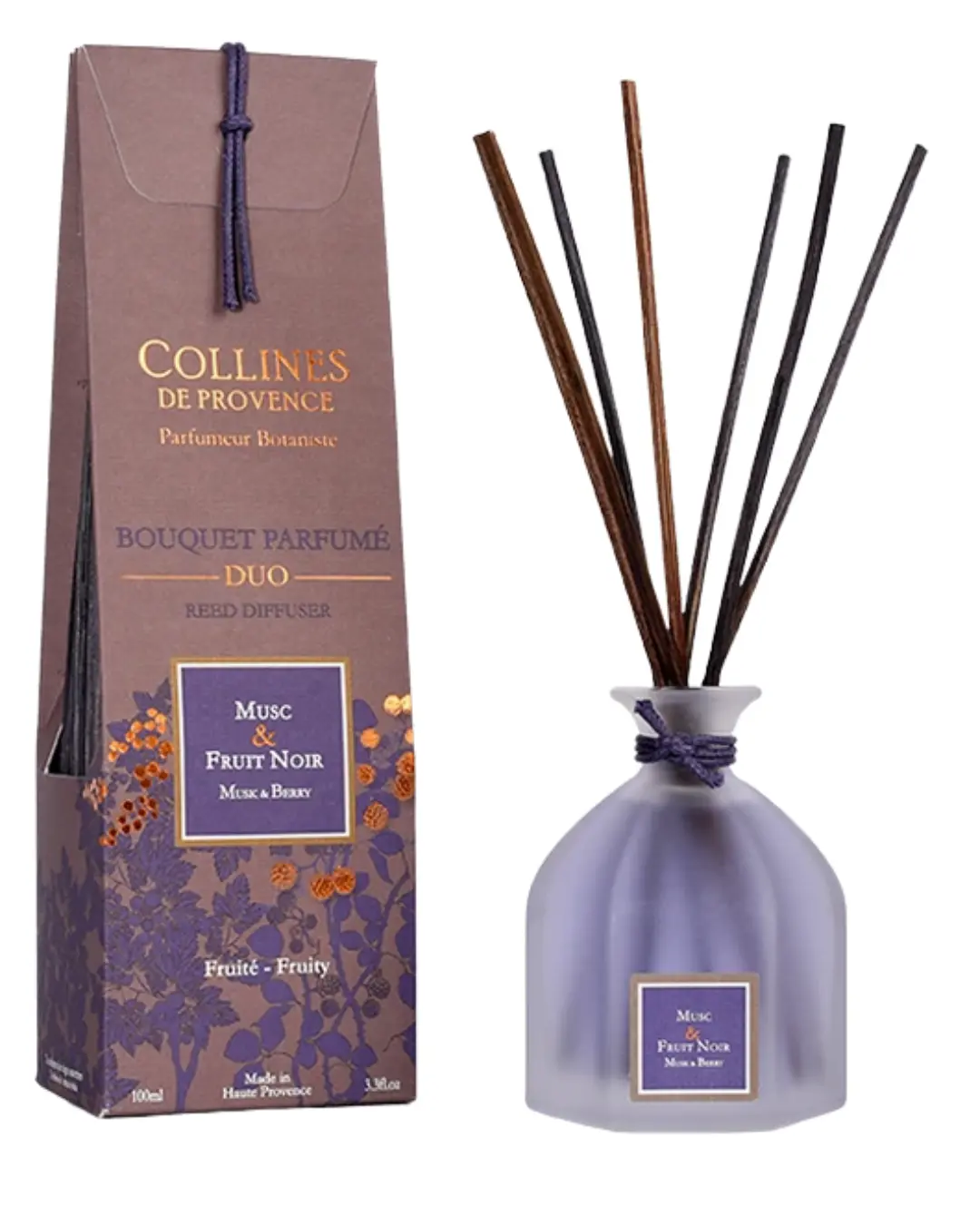 [844FgT00004wclh] Bouquet Parfumé Musc & Fruit Noir 100ml Collines de Provence