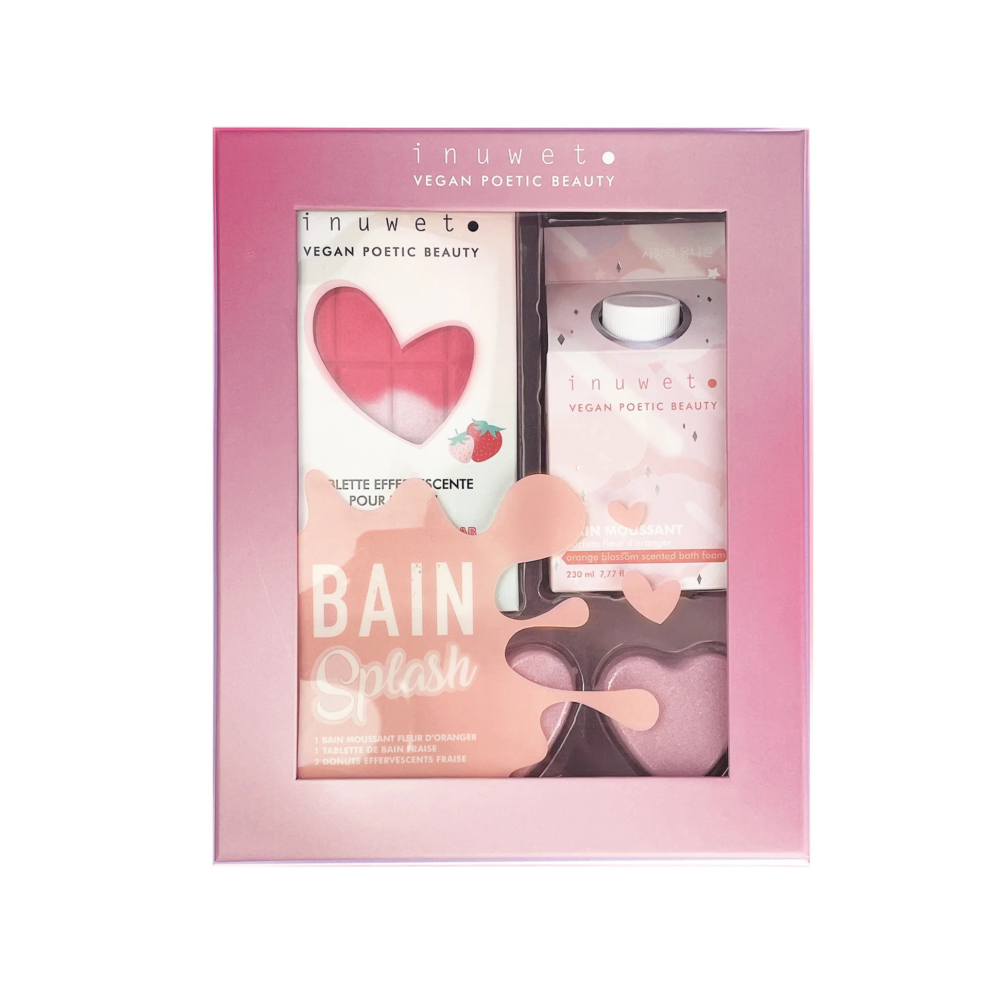 [844FgT00004wdvr] Coffret Bain Splash Confetti Fraise Inuwet