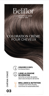 [NgRT011uyRT0006786] Coloration Crème 03 Châtain Foncé Beliflor