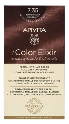 Coloration Permanente 7.35 Blond Doré Acajou My Color Elixir Apivita