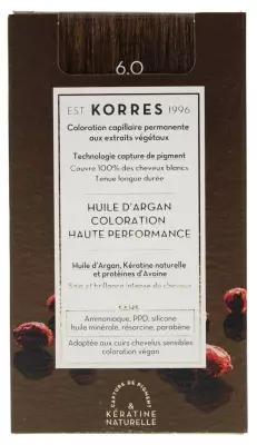 Coloration Permanente Huile d'Argan - 6.0 Blond Foncé Korres