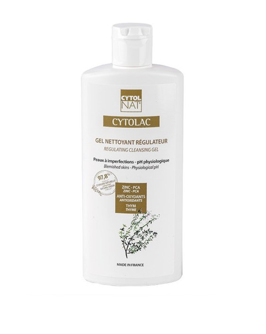 Cytolac Gel Nettoyant Soin pour Peaux à Imperfections Visage et Dos 250 ml Cytolnat