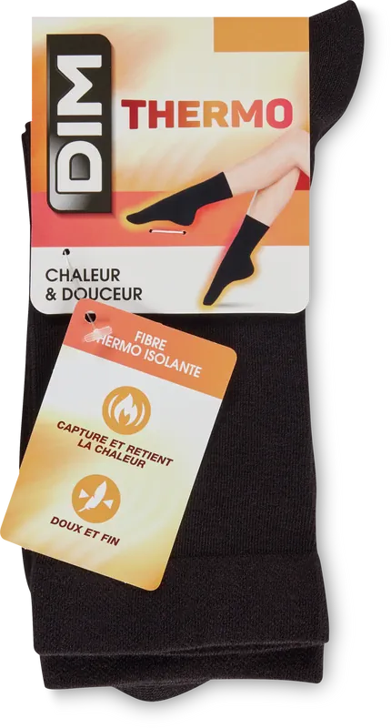 [844FgT00004vrrf] DIM Chaussettes Thermo Noires 1 Paire