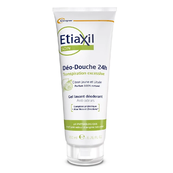 [NgRT011uyRT0008543] Déo-Douche 24H Gel Lavant Déodorant Citron Jaune et Litsée Etiaxil Cooper