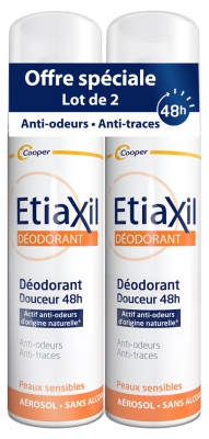 [NgRT011uyRT0008557] Déodorant Douceur Sans Aluminium Aérosol Lot de 2 Etiaxil Cooper
