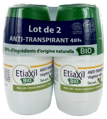 Anti-transpirant Organic Thé Vert Lot de 2 Etiaxil