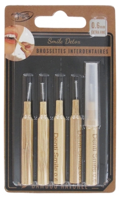 [844FgT8396362] Denti Smile 5 Brossettes Interdentaires Bambou Naturel