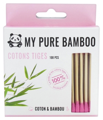 [844FgT8396365] Denti Smile My Pure Bamboo Cotons Tiges Colorés 100 Pièces