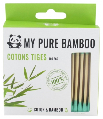 [844FgT8396366] Denti Smile My Pure Bamboo Cotons Tiges Colorés 100 Pièces