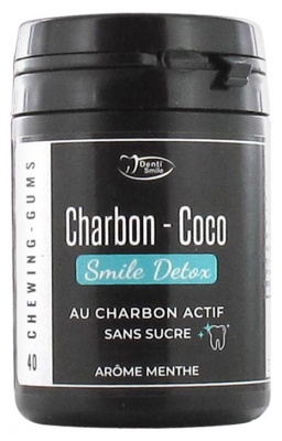 [844FgT8396370] Denti Smile Charbon Coco Sans Sucre Menthe 40 Chewing-Gums
